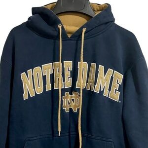 Vintage Team Apparel Notre Dame Fighting Irish Navy Gold Hoodie Sweatshirt XS